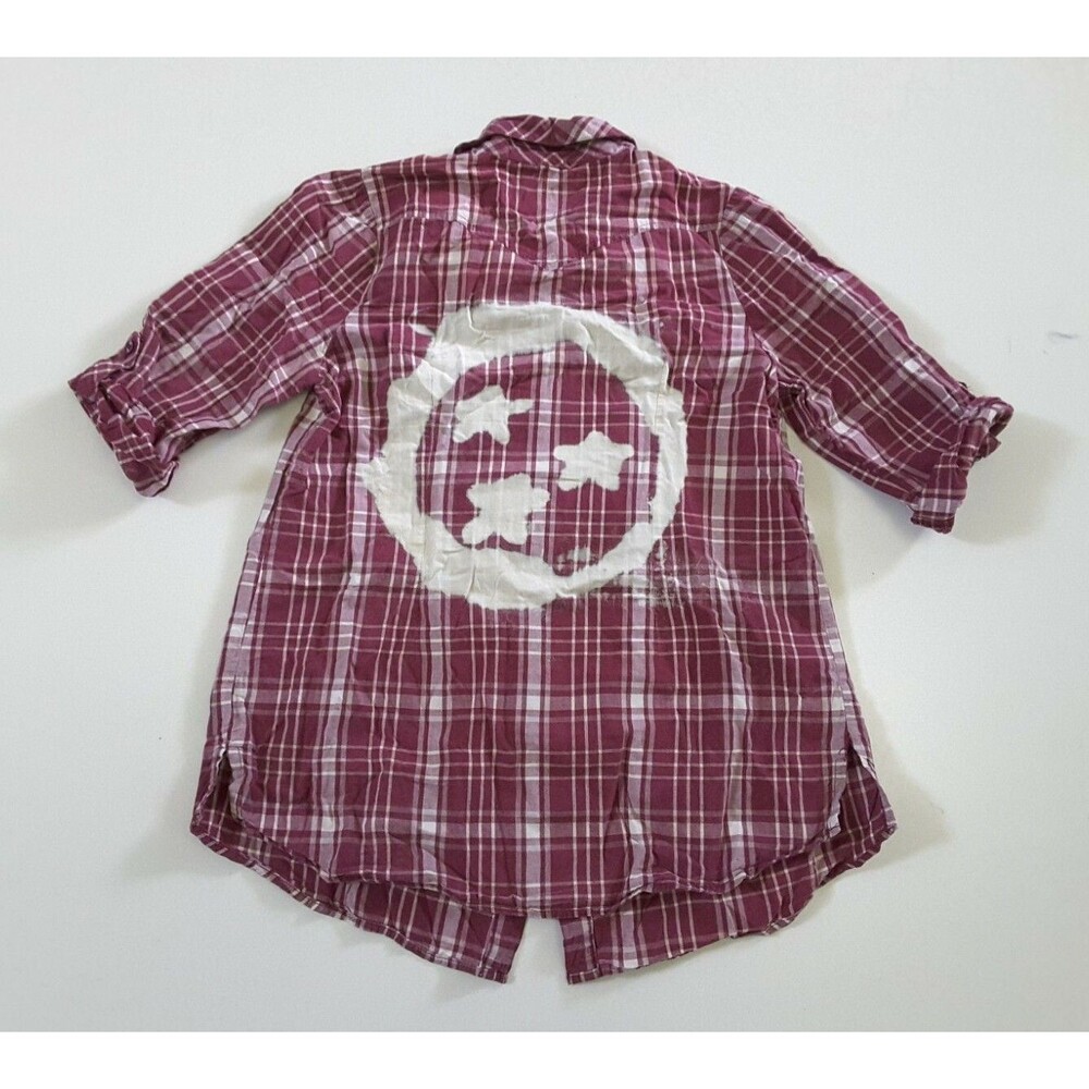 Upcycled Distressed Bleached Hand Dyed TN Flag Country Grunge Rockabilly Shirt M
